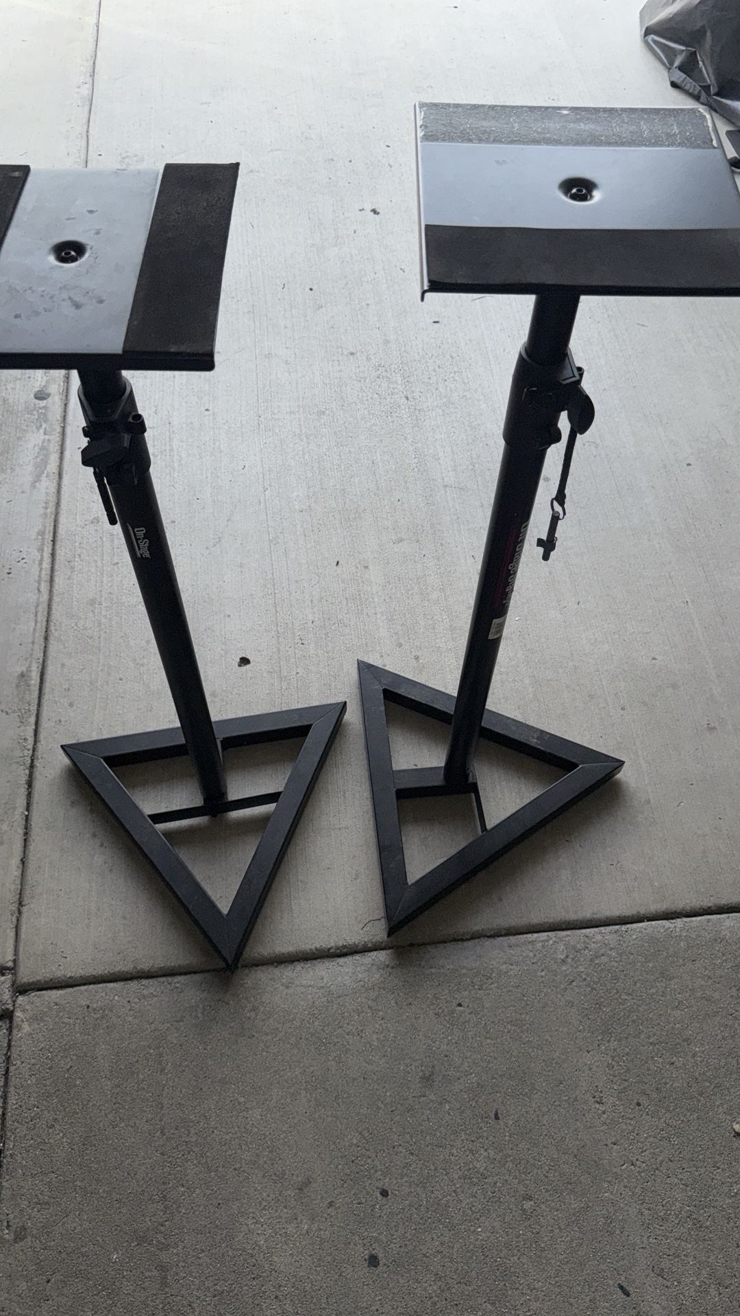 On Stage Sms6000-p Pair Adjustable Studio Monitor Speaker Stands Foldable Stand