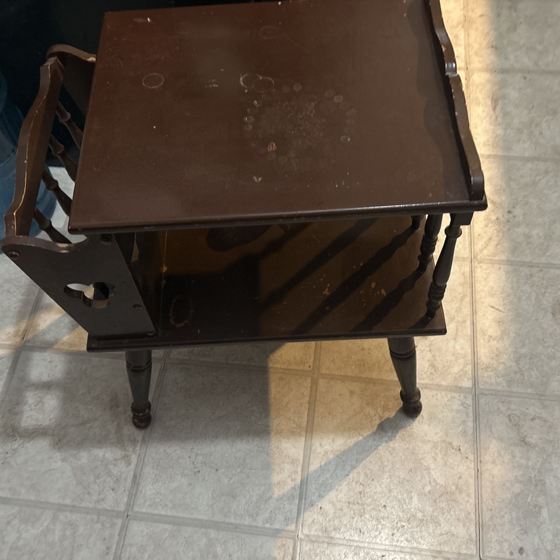 Antique Magazine Rack/End Table