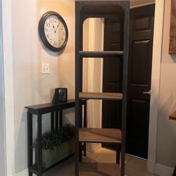 Industrial 4 Tier Metal and Wood Storage Shelves Bookcase