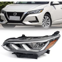 Huray Halogen Headlight Assembly Fit for Nissan Sentra S/SV 2020 2021 2022 LH Headlamp w/o LED OE Style Replacement for NI Left Driver Side
