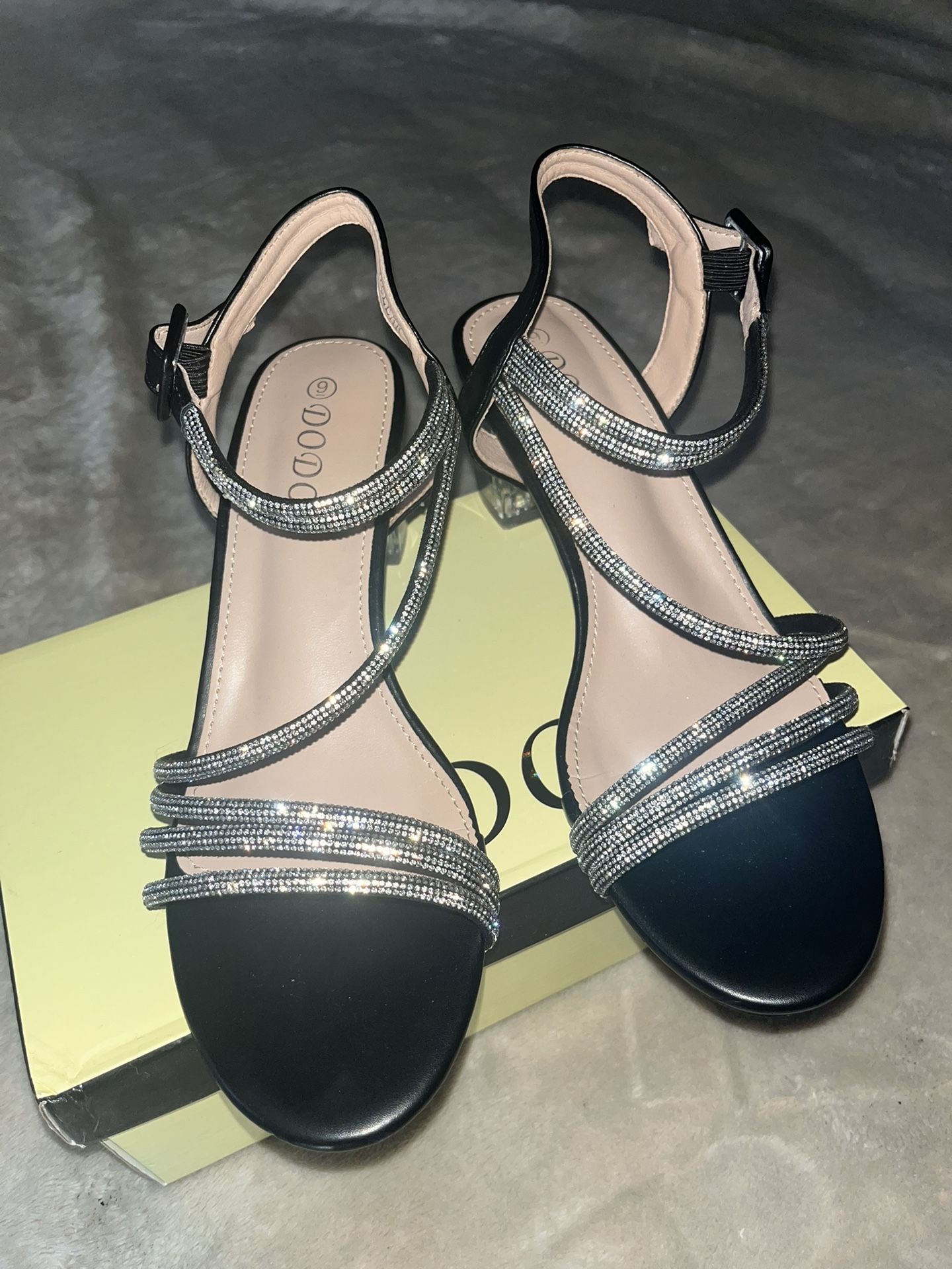 Black Silver Heels