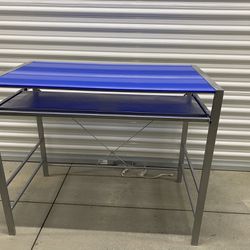 Blue Glass Top Desk