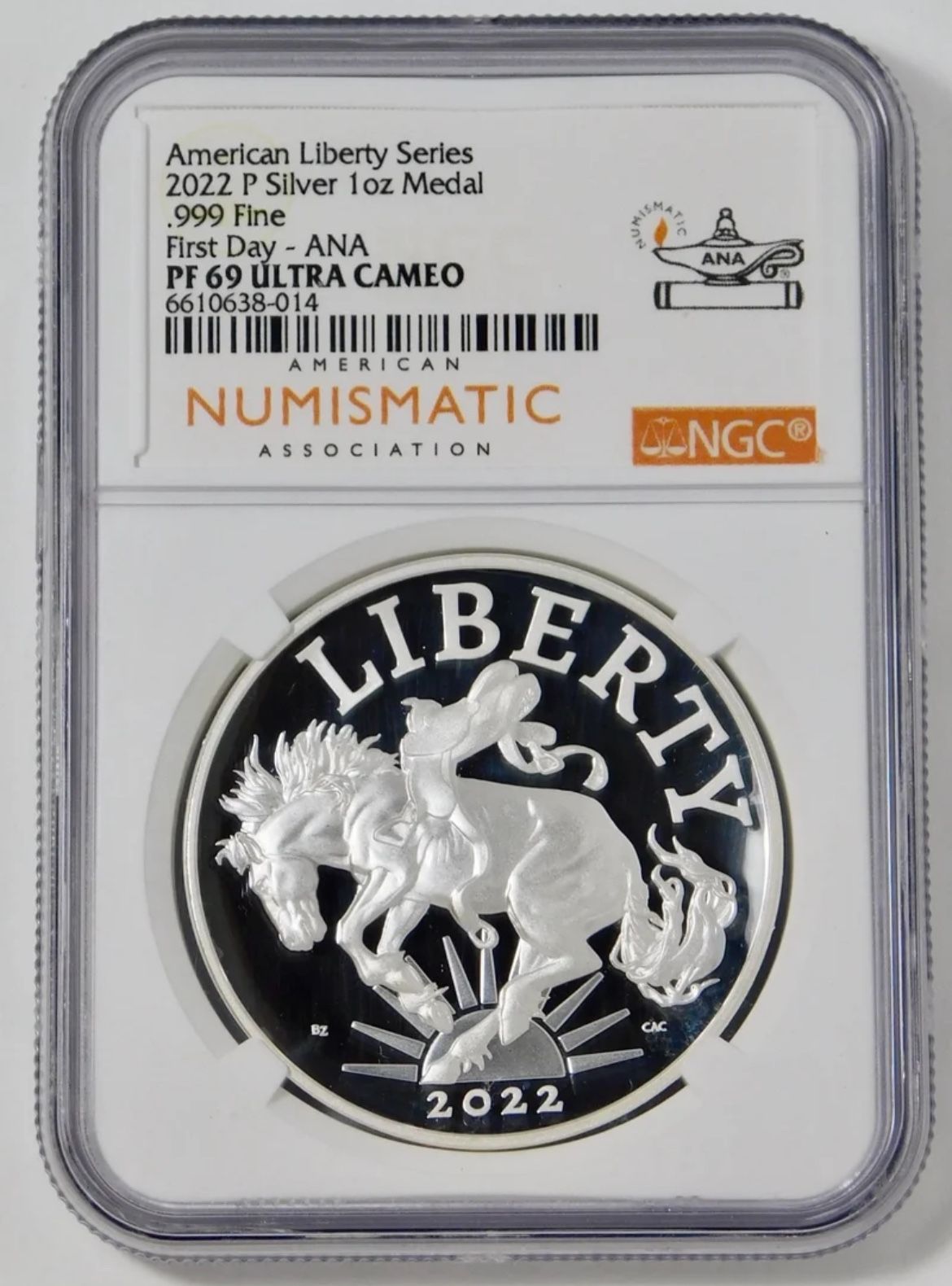 2022-P American Liberty Silver Proof Medal "ANA Show" NGC Gem Proof 69 UC