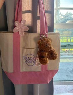 Trader Joe bag pink