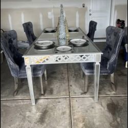 Dining Table Mirror Dining Table Glam Dining Table 