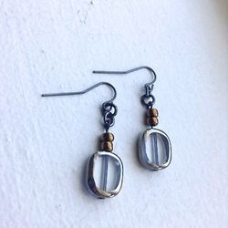 Chic Metallic Toho Bead Earrings- Handmade