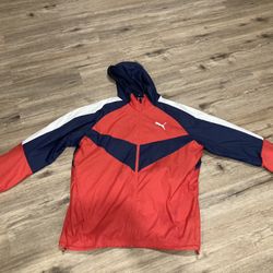 Red And Blue Puma Wind Breaker