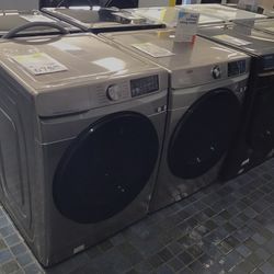 Samsung Front Load Washer And Gas Dryer In Champagne 