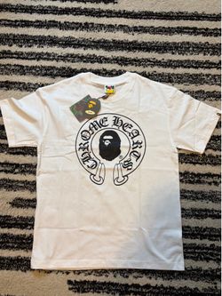 Bape x cromehearts white tee