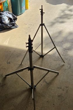 Set of 2 vintage aluminum tripod stands. Local pickup only.