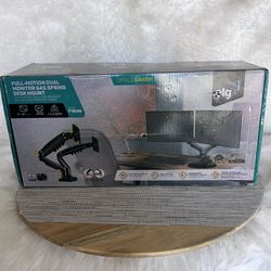 ELG Full Motion Swivel Dual Monitor Desk Mount Stand Gas Spring for Two Scree...