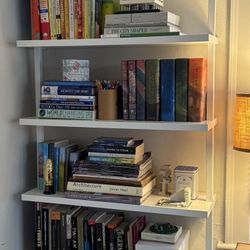 Nathan James Wall Mount Ladder 6-Shelf Bookshelf