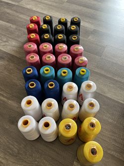 Cones of Spun Polyester Thread.