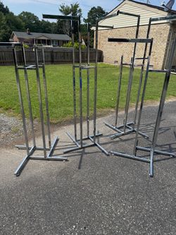Chrome 4-Way Retail Clothing Racks – Set of 4