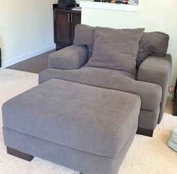 Oversized Lounge Chair with Matching Ottoman - $395 OBO