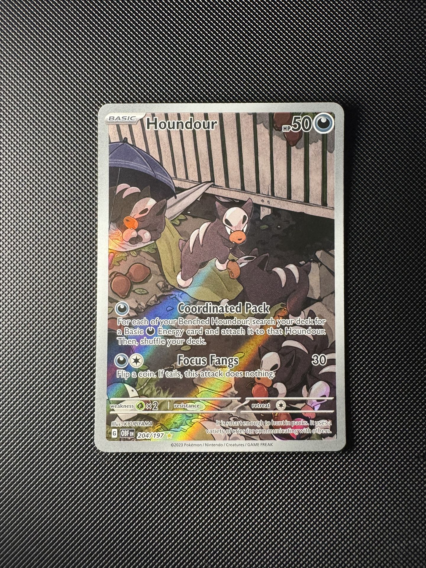 Houndour 204/197 Illustration Rare Holo Pokemon Cards Obsidian Flames MINT COND