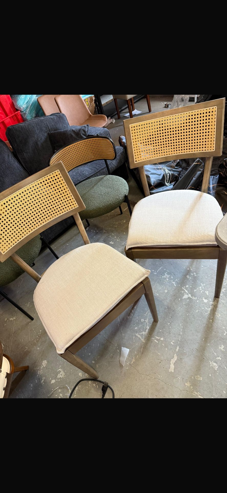 Libby Light Brown Wood and Natural Cane Dining Chair