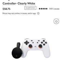 Stadia Premiere Edition (Clearly White) With Chromecast