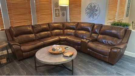 Real Leather Sectional Couch From Living Spaces