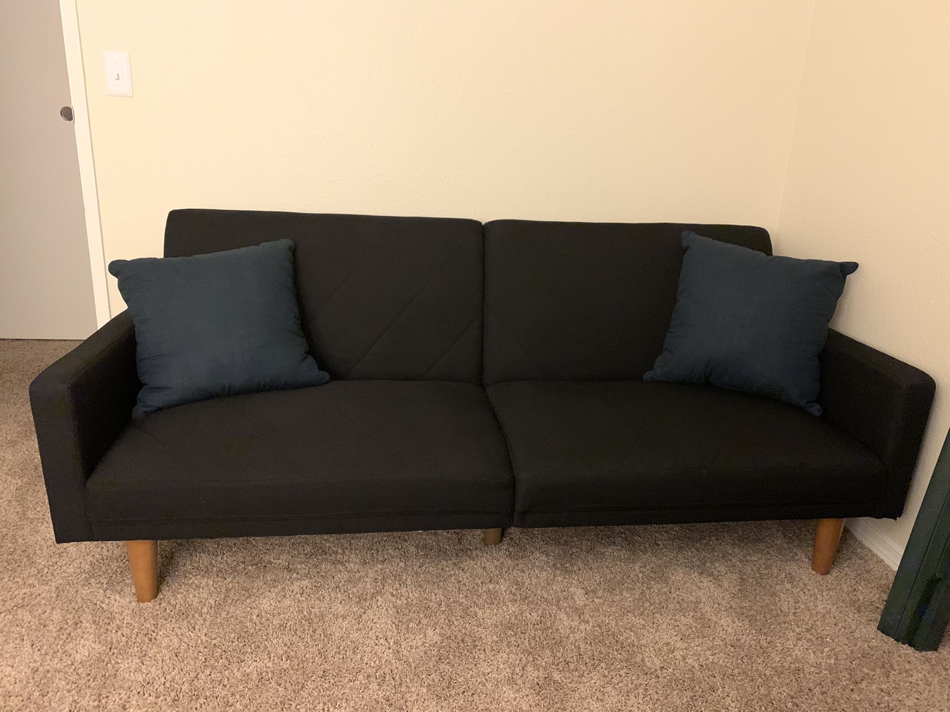 Black futon couch