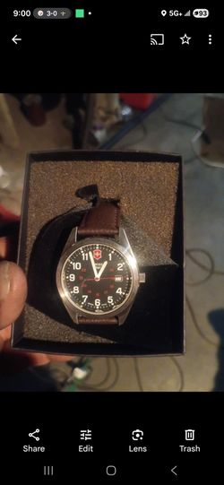 Swiss Army Watch with Brown Leather Strap