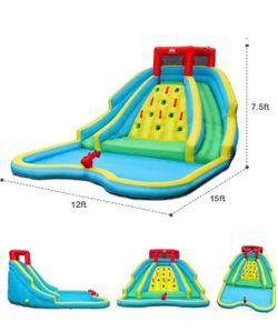 Alberca  con resbaladilla para niños