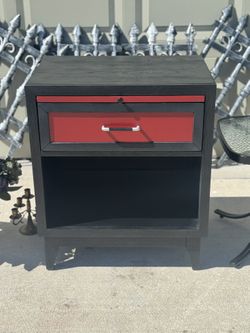 NEW Gothic Colonial Red & Blk 2 Drawer Night Stand H 28xL24xW17
