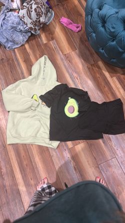 Avocado girls shorts, shirt, and hoodie