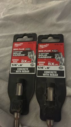 Milwaukee 1/4x6” sds plus bits
