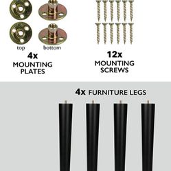 Future Legs Black Tapered Wood Set Of 4 Chair Coffee Table , Canines, Tanle