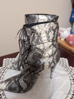 Snakeskin Print Stiletto Ankle Boot