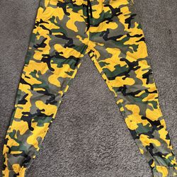 Yellow cargo pants