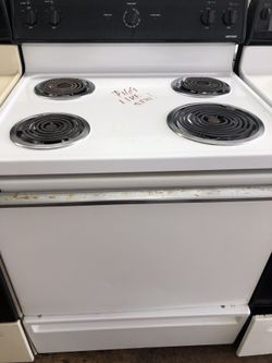 Hotpoint LIKE NEW White & Black Electric Stove Range! 30-Day Warranty! We Can Deliver TODAY
