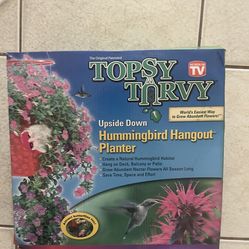 Upside down hummingbird planter