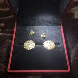 14k nugget earrings