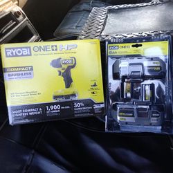 Ryobi Brushless Impact Kit& (2) 6ah Batteries 