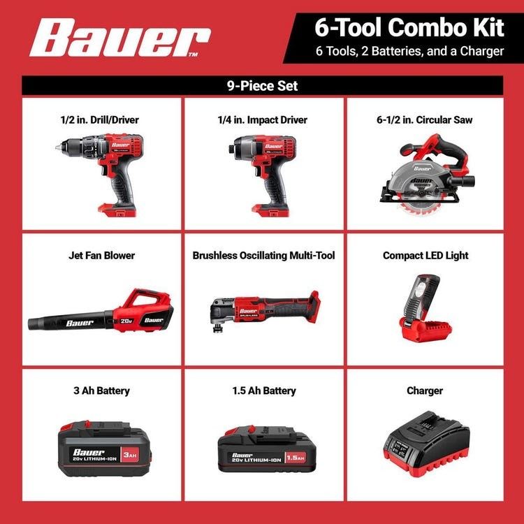 Bauer 6 Piece Tool Set