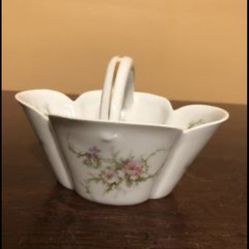 Haviland, Limoges, made in France candy dish with handle.