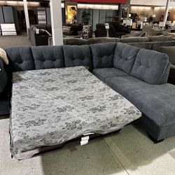 AP🎉2-Piece Sleeper Sectional with Chaise// Fast Delivery & Financing Available 