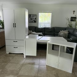 Armoire With Desk And Night Stand