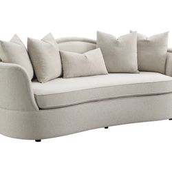 Beige Chenille Sofa Camel Back