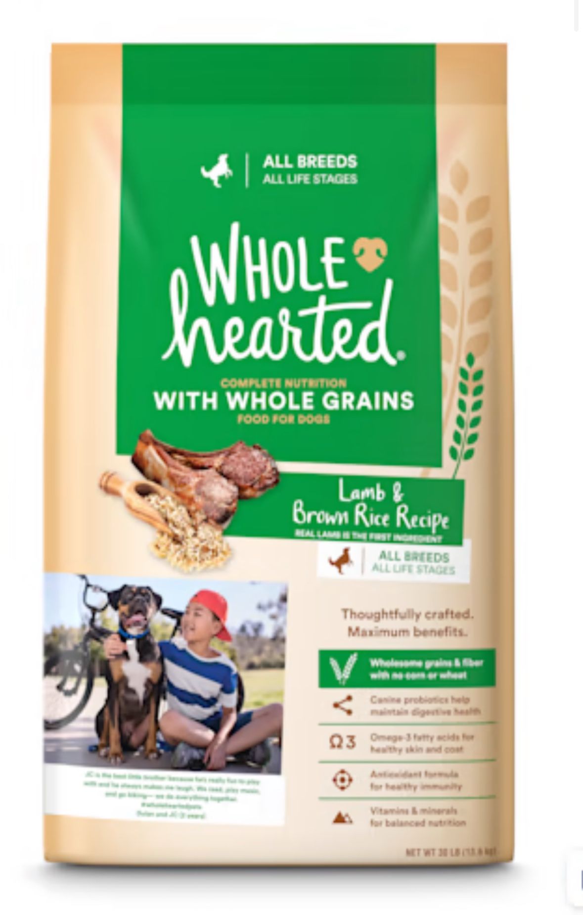 30lbs of Wholeheartedly Dog Food