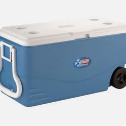 Coleman Heavy Duty Cooler with Wheels - Blue - 100 Quarts