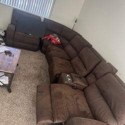 Reclining Sectional L Couch 