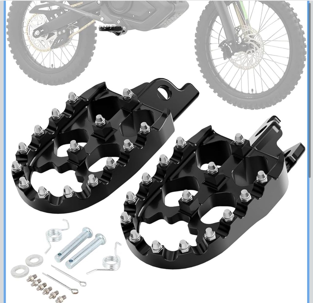 Motorcycle Foot Pegs Footpegs Wider Rest Pedal CNC for 72V Rawrr Mantis X Mini R/R17 48V Mantis Mini Pup Electric Dirt Bike Black .