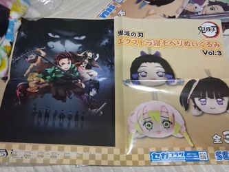 A bag of demon slayer marvel and magic the gathering posters