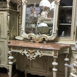 Italian Mirror With Console Entry Table Italy