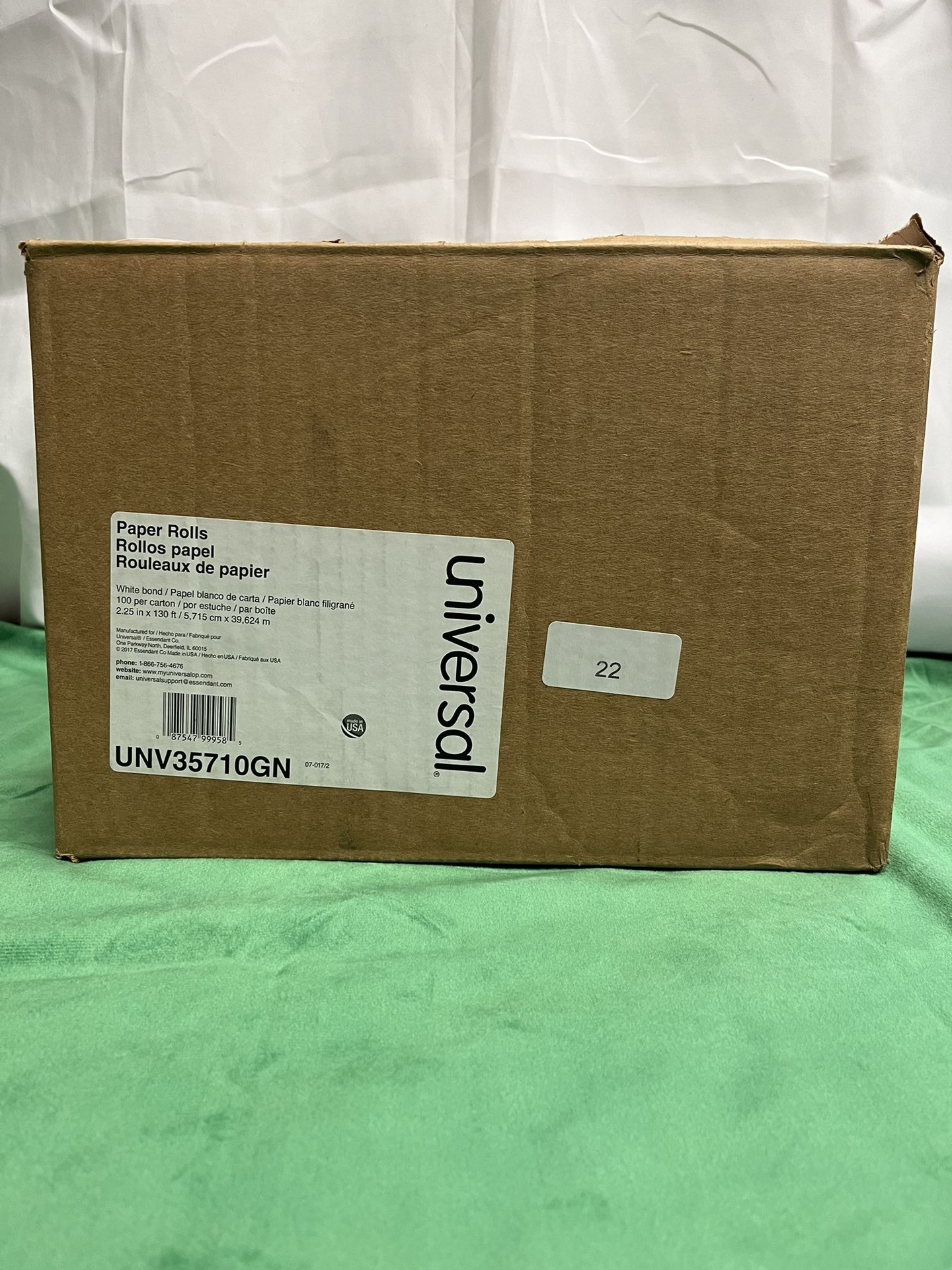 Universal Office Products UNV35710GN Paper Rolls 2.25in X 130ft - White Bond