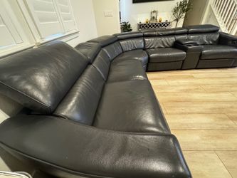 6-Piece Grey Power Reclining Sectional Sofa with USB + Console