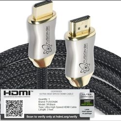 (3 Feet) Fusion8K HDMI 2.1 Certified Cable Supports 10K 8K @60Hz and 4K @120Hz Compatible